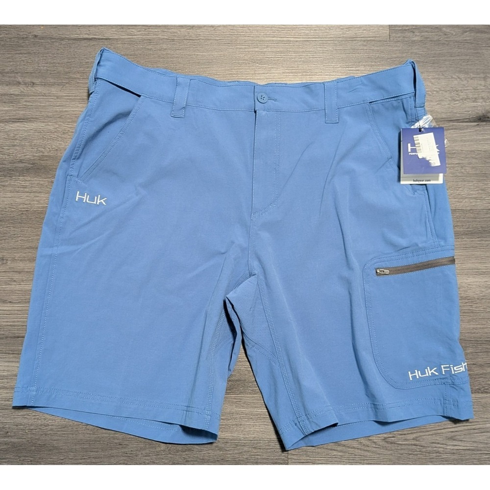 NWT HUK Men's Blue Next Level Outdoor Quick‎ Dry Sport Fishing Shorts Size XXL